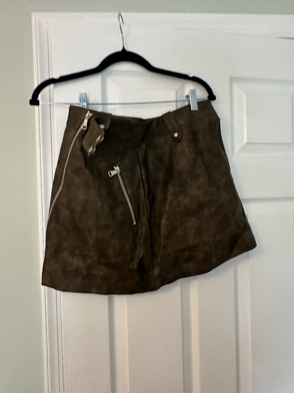 Commense Vegan Leather Brown Skirt